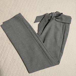 LOFT Tie Waist Slim Taper Pant - Gray, Size 8